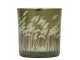 Zlatý skleněný svícen s trávou Palm grass vel.S - Ø 7*8cm Mars & More 