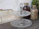 Skleněný 2-patrový etažér se srdíčky Heart glass - Ø 22*24 cm Chic Antique