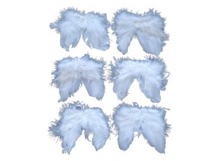 Set 6ks bílá andělská křídla z peříček - 10*10 cm