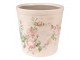 Keramický obal na květináč s růžemi Rossia M - Ø15*14 cm Clayre & Eef