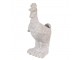 Šedý antik cementový květináč ve tvaru kohoutka - 11*10*26 cm Clayre & Eef