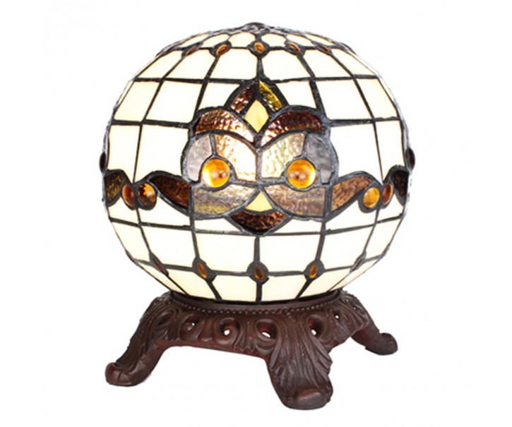 Stolní lampa Tiffany ve tvaru koule Gulia - Ø 20*25 cm E14/max 1*25W Clayre & Eef