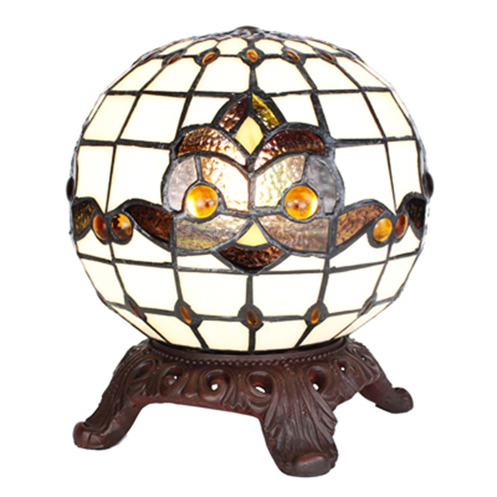 Stolní lampa Tiffany ve tvaru koule Gulia - Ø 20*25 cm E14/max 1*25W
