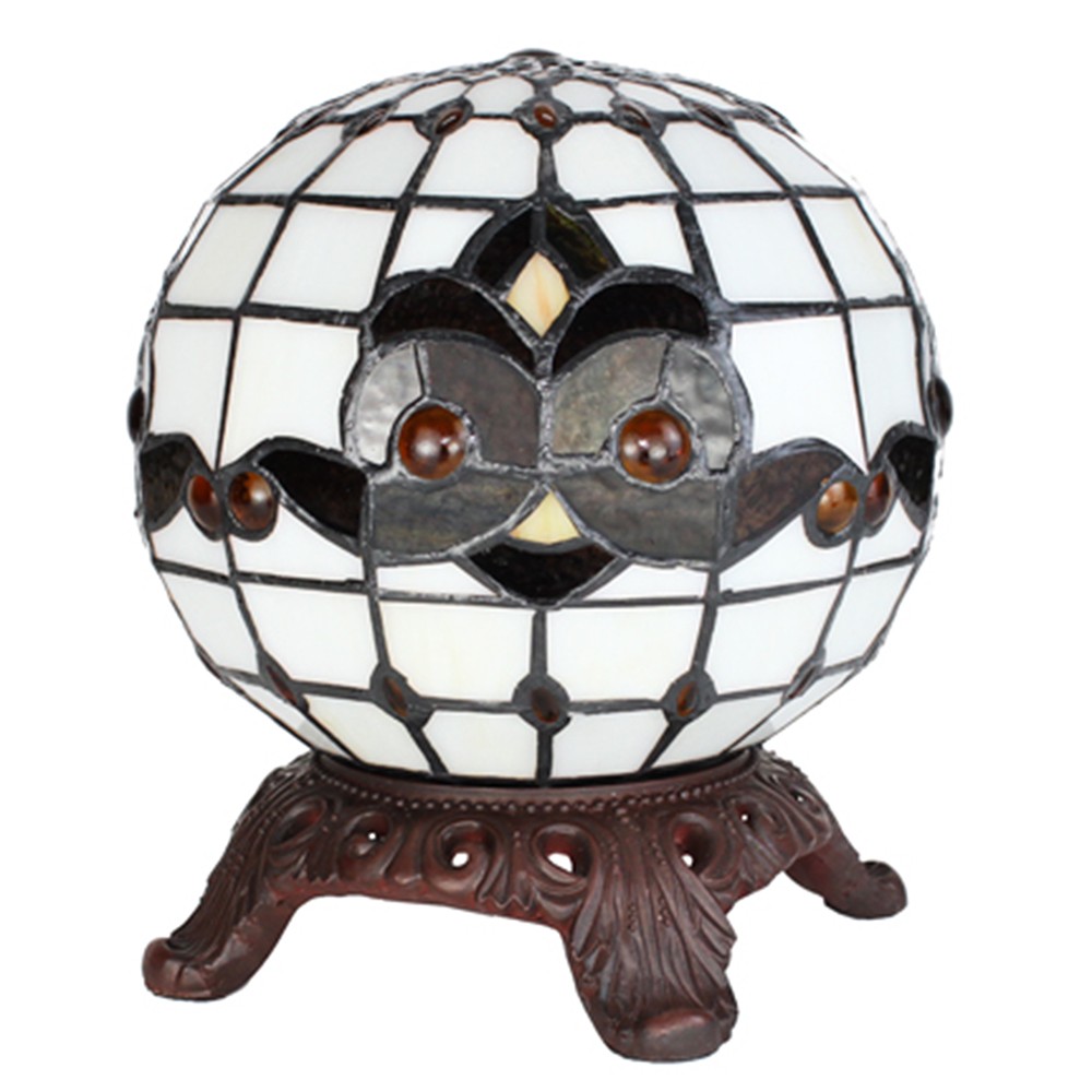 Stolní lampa Tiffany ve tvaru koule Gullia - Ø 20*25 cm E14/max 1*25W Clayre & Eef Stolní lampa Tiffany ve tvaru koule Gullia - Ø 20*25 cm E14/max 1*25W Clayre & Eef