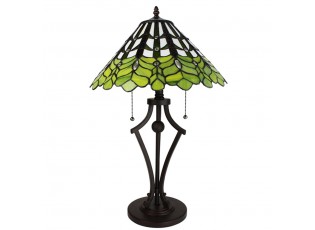 Zelená stolní lampa Tiffany Greena - Ø 41*62 cm E27/max 2*60W