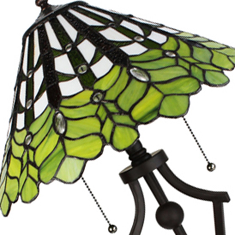 Zelená stolní lampa Tiffany Greena - Ø 41*62 cm E27/max 2*60W Clayre & Eef Zelená stolní lampa Tiffany Greena - Ø 41*62 cm E27/max 2*60W Clayre & Eef
