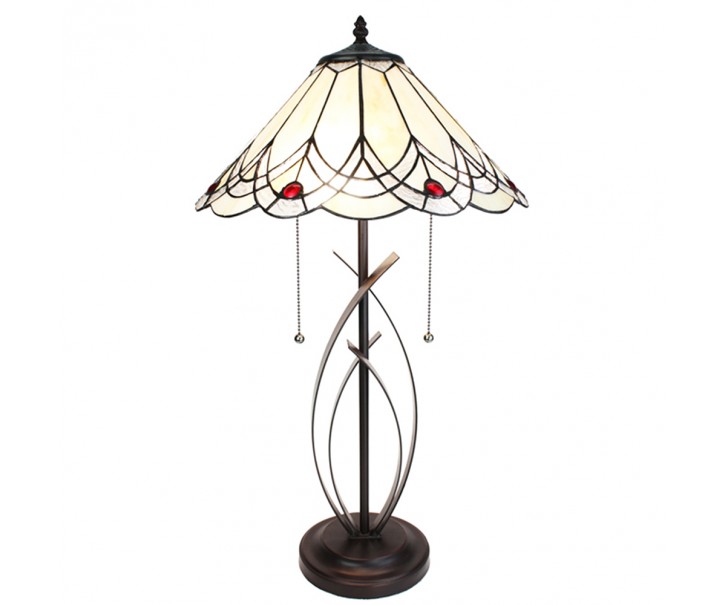 Stolní lampa Tiffany Red Dot - 39x69 cm E27/max 2x60W Clayre & Eef