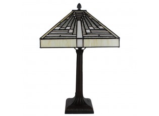 Pyramidová stolní lampa Tiffany Ova - 31*31*48 cm E27/max 1*60W