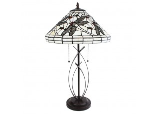 Stolní lampa Tiffany White Dragonfly - 41x69 cm E27/max 2x40W