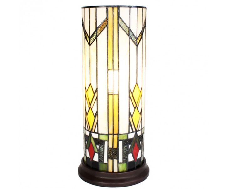 Válcová stolní lampa Tiffany - Ø 18*40 cm E14/max 1*25W Clayre & Eef