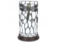 Bílá válcovitá stolní lampa Tiffany s vážkou DragonFly - Ø 15*26 cm E14/max 1*40W Clayre & Eef