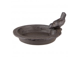 Hnědé litinové pítko/ krmítko pro ptáčky - 16*18*9 cm