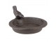 Hnědé litinové pítko/ krmítko pro ptáčky - 16*18*9 cm Clayre & Eef