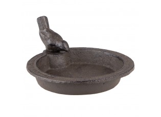 Hnědé litinové pítko/ krmítko pro ptáčky - 16*18*9 cm