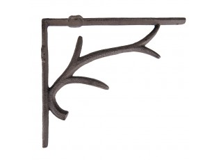 Hnědá nástěnná litinová policová konzole - 5*25*21 cm