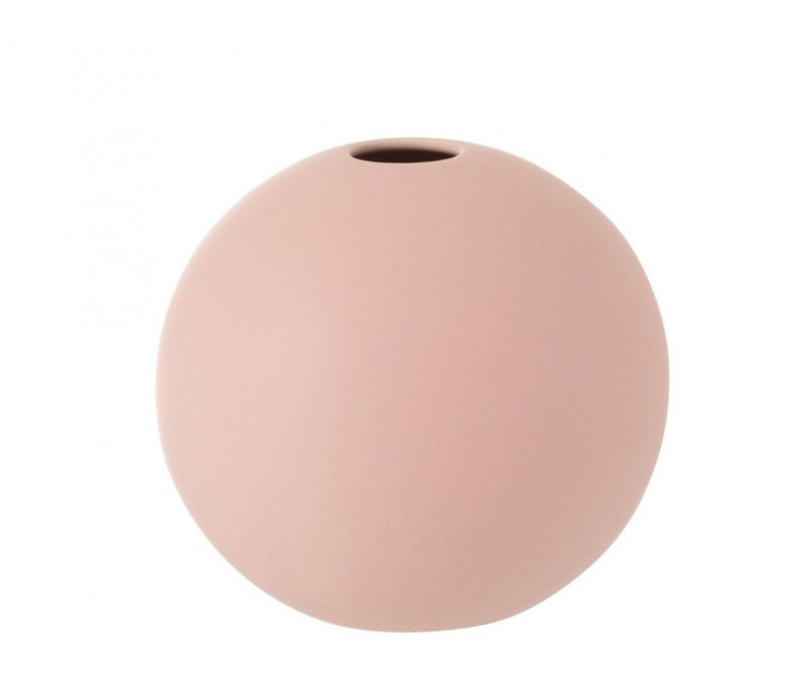 Světle růžová keramická kulatá váza Matt Pink S - 12*12*11,5 cm J-Line by Jolipa