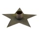 Bronzový antik svícen na úzkou svíčku ve tvaru hvězdy Star - 13*2,5cm Chic Antique