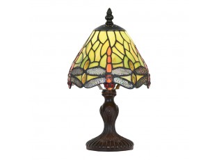 Zelená stolní lampa Tiffany s vážkami - Ø 18*32 cm E14/max 1*25W