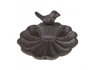 Hnědé litinové pítko/ krmítko - Ø 14*5 cm