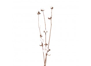 Bílo hnědá dekorační květina bavlník - 80 cm 