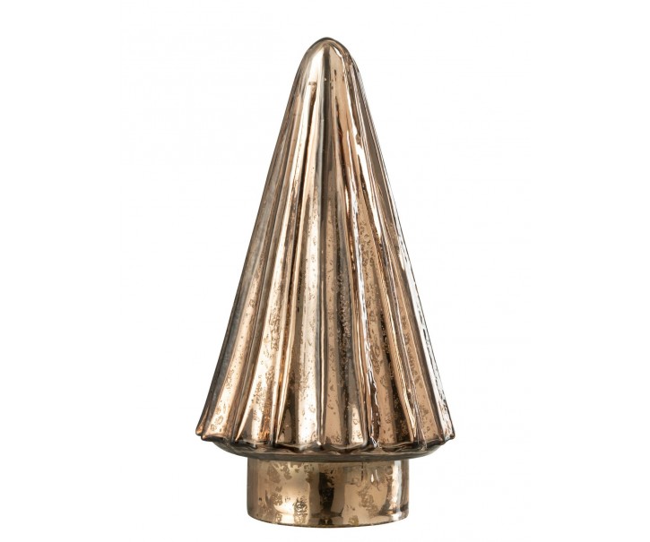 Hnědý svítící skleněný stromek Tree Led - Ø 10*19cm J-Line by Jolipa