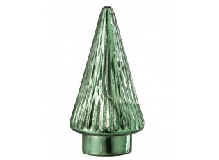 Zelený svítící skleněný stromek Tree Led - Ø 10*19cm