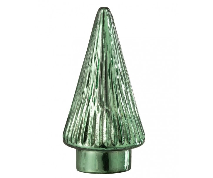 Zelený svítící skleněný stromek Tree Led - Ø 10*19cm J-Line by Jolipa