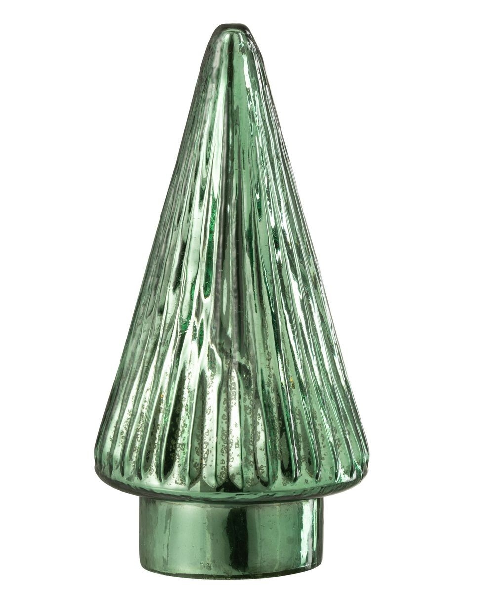 Zelený svítící skleněný stromek Tree Led - Ø 10*19cm