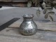 Stříbrná antik skleněná dekorační vázička Marcia - Ø 9*8cm Chic Antique