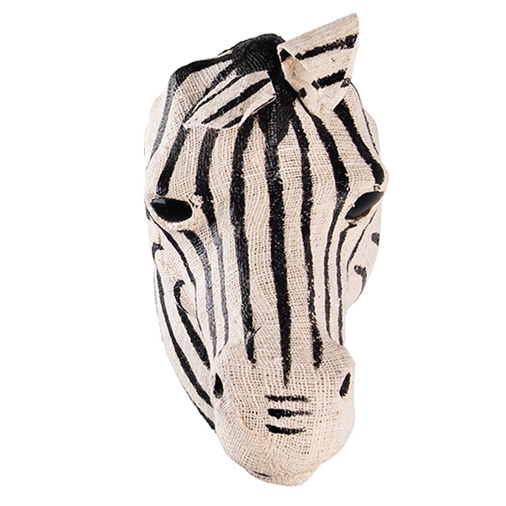Bílo-černá antik nástěnná dekorace hlava zebra M - 13*30*27 cm Clayre & Eef Bílo-černá antik nástěnná dekorace hlava zebra M - 13*30*27 cm Clayre & Eef