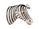 Bílo-černá antik nástěnná dekorace hlava zebra S - 10*20*18 cm Clayre & Eef