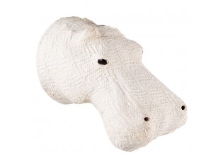 Béžová antik nástěnná dekorace hlava hroch Hippo L - 17*24*21 cm
