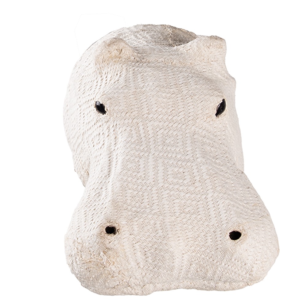 Béžová antik nástěnná dekorace hlava hroch Hippo L - 17*24*21 cm Clayre & Eef Béžová antik nástěnná dekorace hlava hroch Hippo L - 17*24*21 cm Clayre & Eef