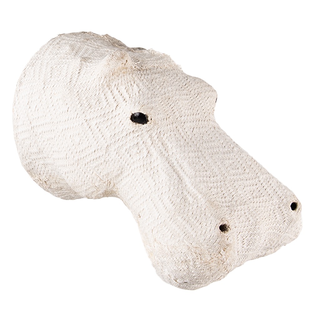 Béžová antik nástěnná dekorace hlava hroch Hippo M - 13*20*15 cm