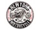 Nástěnná kovová cedule na zeď New York Motorcycle - Ø 35*2 cm Clayre & Eef