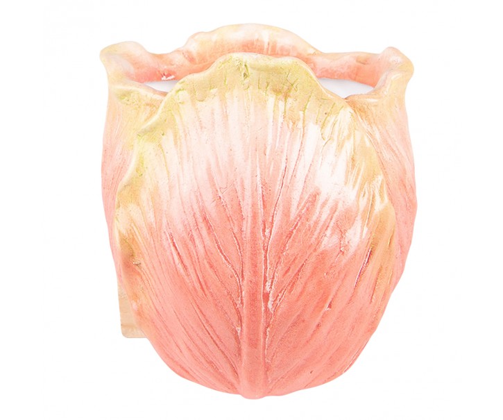 Oranžový nástěnný květináč ve tvaru květu tulipánu - 12*8*15 cm Clayre & Eef