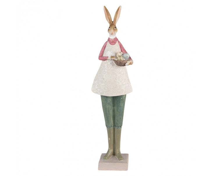Dekorace vysoká socha zaječice s vajíčky - 9*7*36 cm Clayre & Eef