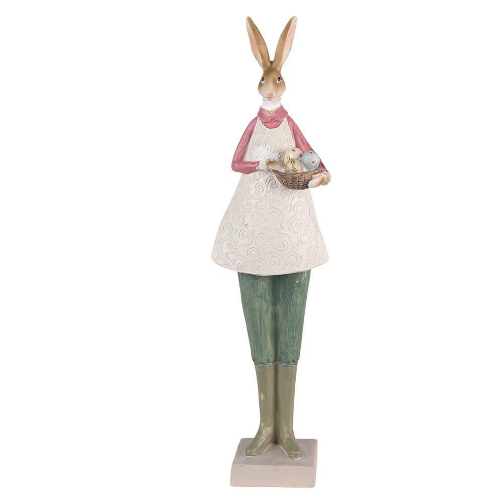 Dekorace vysoká socha zaječice s vajíčky - 9*7*36 cm