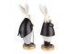 Set 2ks dekorace zajíc v černých kabátcích - 13*11*34 / 13*11*34 cm Clayre & Eef