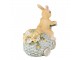 Dekorace soška králík na vajíčku tříkolce - 11*8*13 cm Clayre & Eef