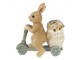Dekorace soška králík na koloběžce s květinami Happy Easter - 11*5*11 cm Clayre & Eef