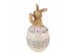 Dekorace soška králík ve vajíčku s květinami - 6*6*13cm Clayre & Eef