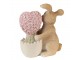 Dekorace soška králík se srdíčkem z květin - 11*6*12cm Clayre & Eef