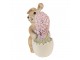 Dekorace soška králík se srdíčkem z květin - 11*6*12cm Clayre & Eef