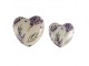 Keramické dekorační srdce s levandulí Lavandie L - 11*11*4 cm Clayre & Eef