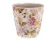 Keramický obal na květináč s květy Lovely Flowers S - Ø14*13 cm Clayre & Eef