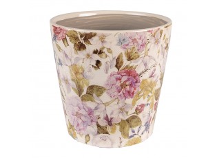 Keramický obal na květináč s květy Lovely Flowers S - Ø14*13 cm