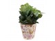Keramický obal na květináč s květy Lovely Flowers S - Ø14*13 cm Clayre & Eef