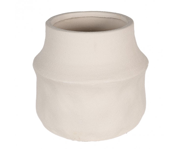Béžový antik obal na květináč Lora L - Ø17*16 cm Clayre & Eef