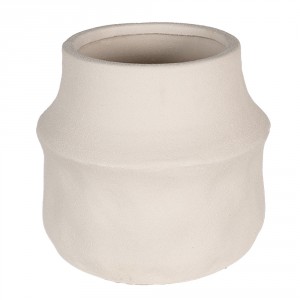 Béžový antik obal na květináč Lora L - Ø17*16 cm